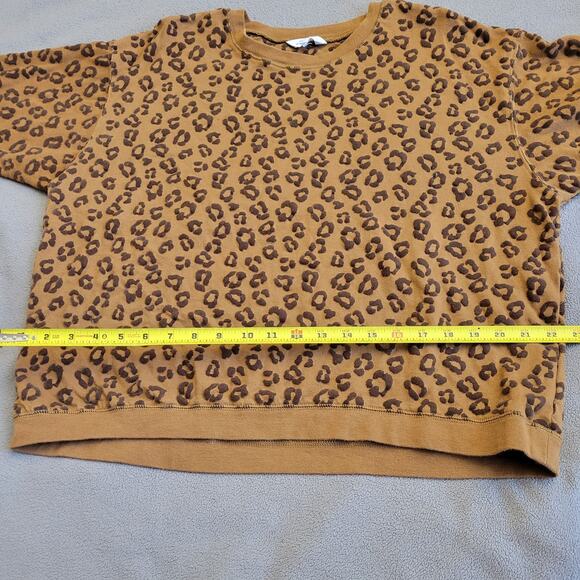 TIME AND TRUE Sweater Leopard Girls Size 8 10 Raised Print Orange Brown Fun - Picture 9 of 10